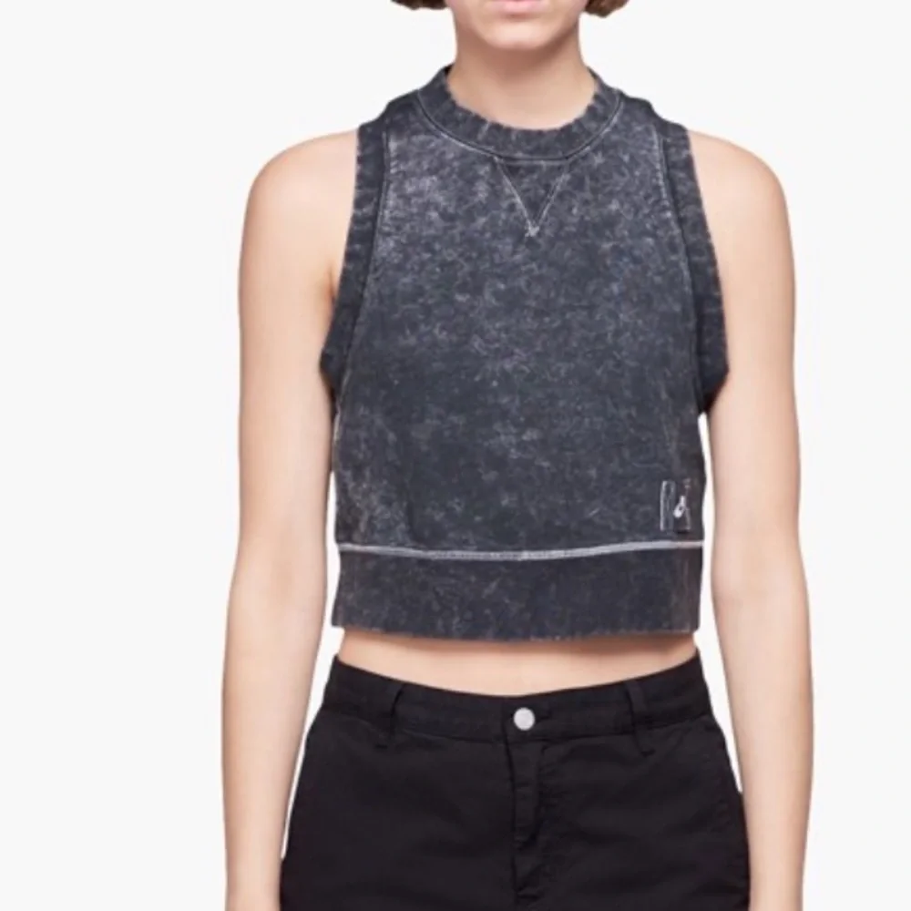 Nike Stand Out Sleeveless crop top distressed faded black street style top large